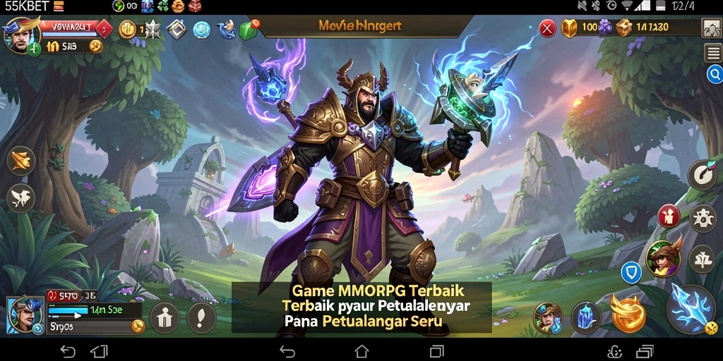 Gameplay 55KBET yang menampilkan aksi seru dalam dunia MMORPG.