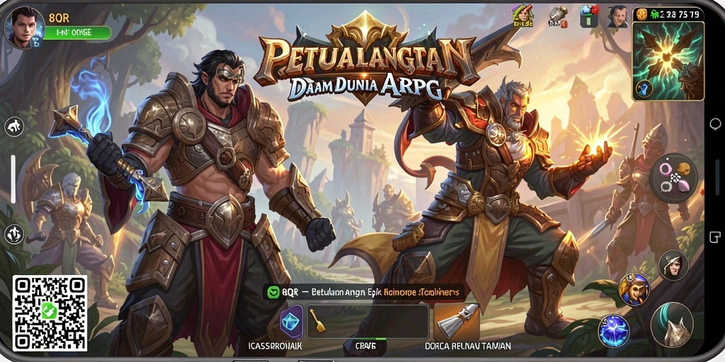 Tampilan gameplay menarik dari 8QR dalam petualangan ARPG.
