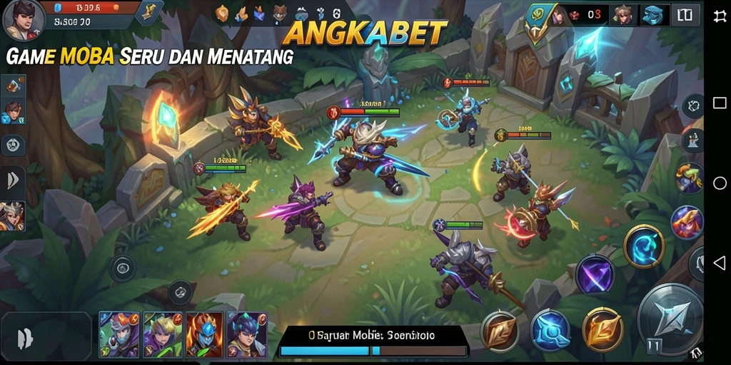 Tangkapan layar gameplay <strong>ANGKABET</strong> yang menunjukkan pertempuran epik antar tim.