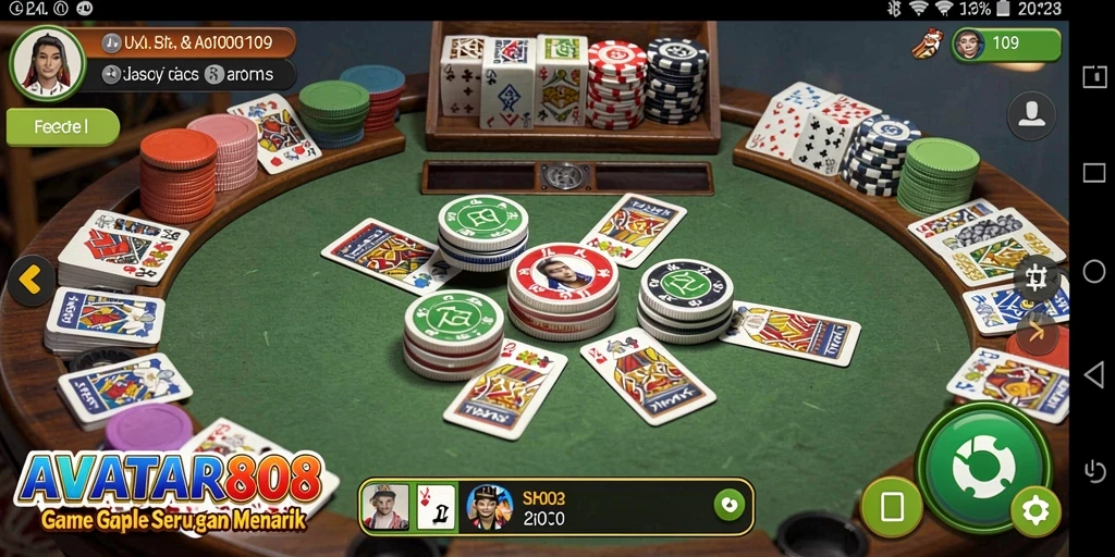 Tampilan gameplay Gaple yang menarik di AVATAR808.