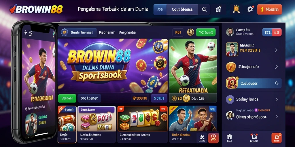 Screenshot BROWIN88 menampilkan fitur taruhan olahraga yang interaktif.