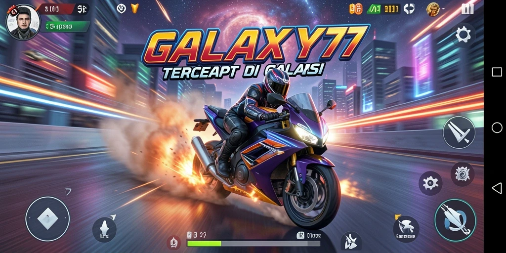 Gameplay GALAXY77 yang intens dan mendebarkan dalam balapan motor.