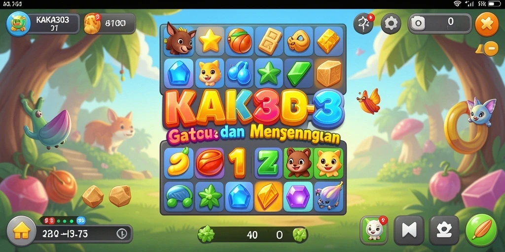 Gameplay seru KAKA303 yang penuh warna dan tantangan match-3.
