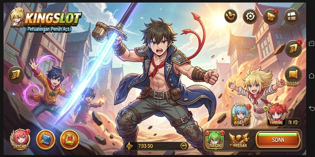 Tampilan gameplay KINGSLOT yang memukau dan menyerukan.