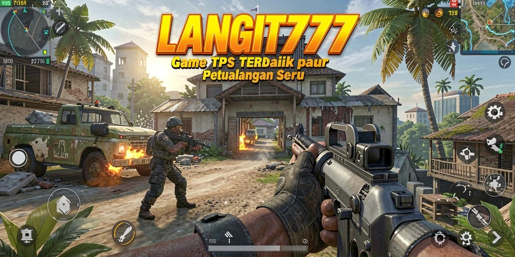 Tampilan gameplay menarik dari LANGIT777 dalam aksi TPS.