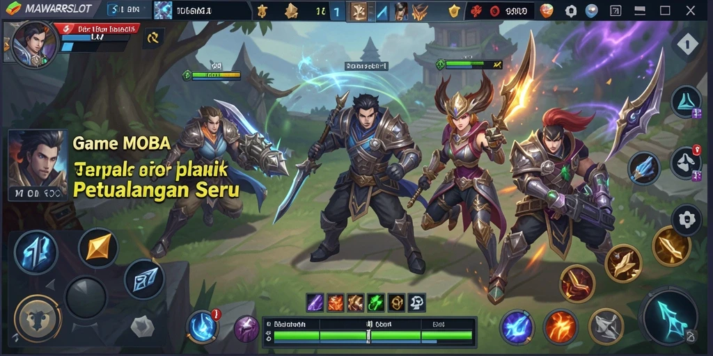 Tampilan gameplay MOBA seru dan mendebarkan di MAWARSLOT.