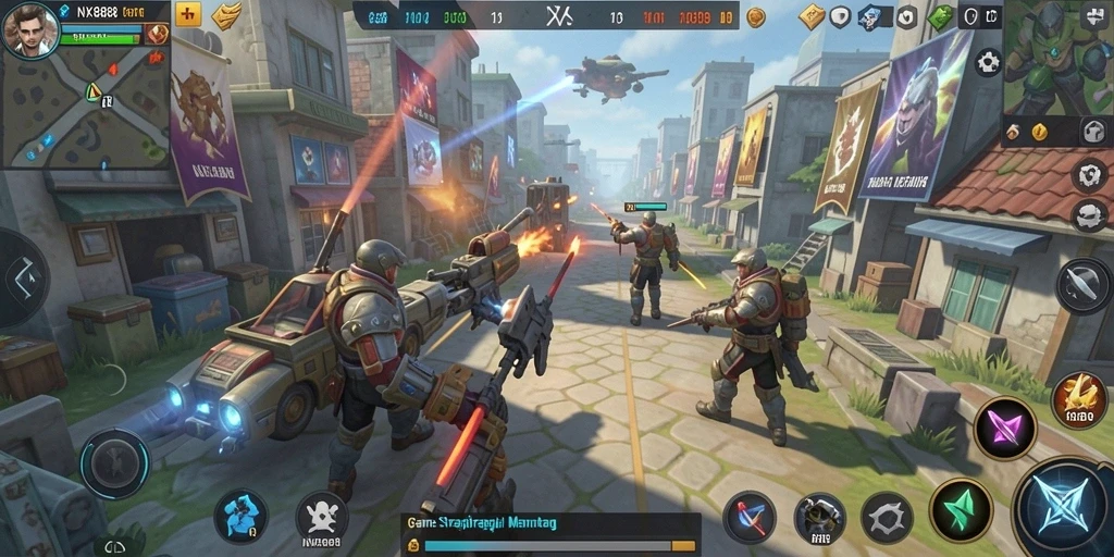Tampilan gameplay NX888 dengan strategi mendalam dan peperangan yang intens.