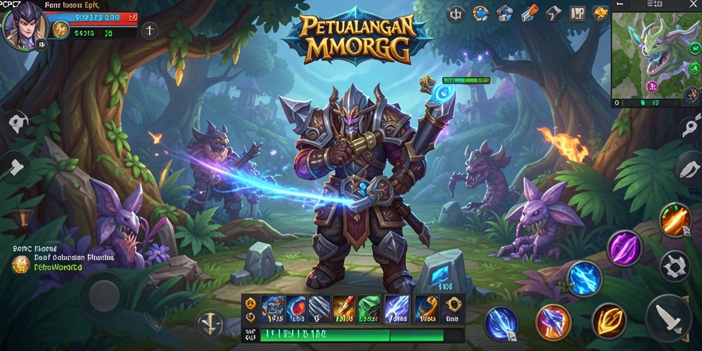 Tangkapan layar gameplay PCPC7 menampilkan berbagai aksi petualangan MMORPG.