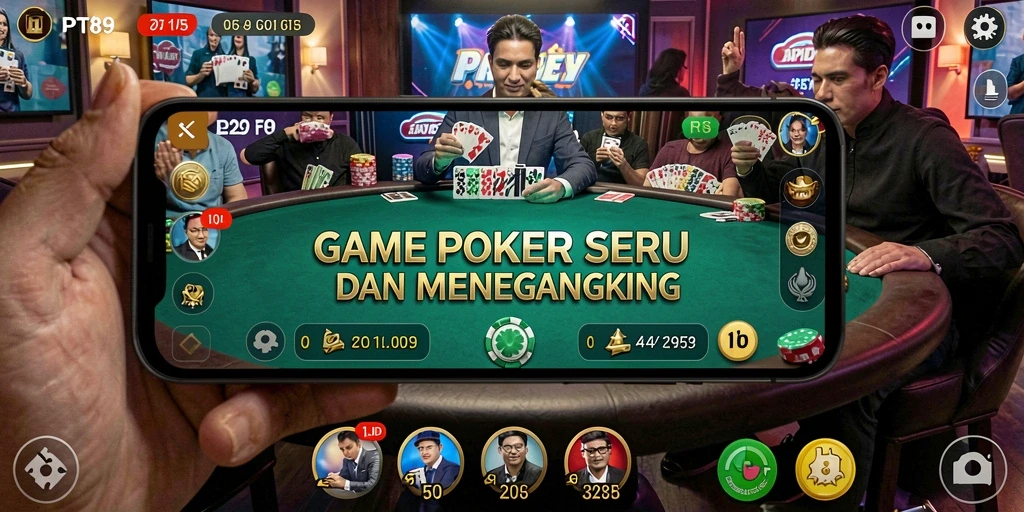 Tampilan gameplay poker PT89 yang seru dan interaktif.