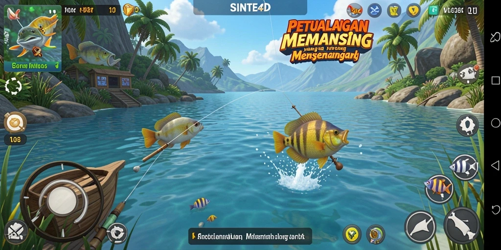 Tampilan gameplay SINTE4D dengan grafis memancing yang menakjubkan.