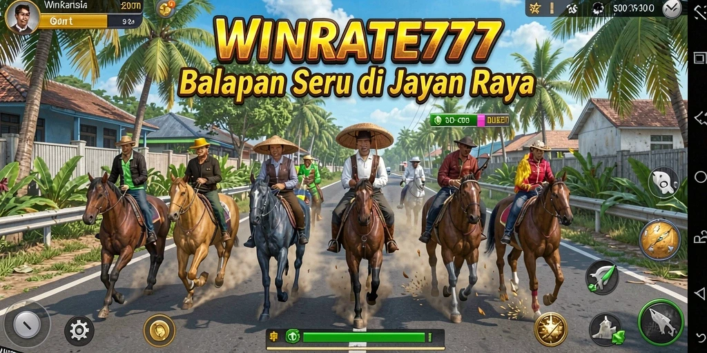 Tampilan gameplay seru dari WINRATE777 dengan balapan cepat.